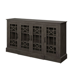 Sideboard with 4 Glass Doors in Weathered Gray