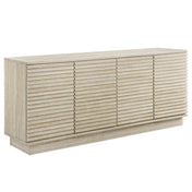 Sideboard with 4 Slatted Doors in Faux Travertine Laminate