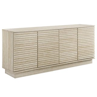 Sideboard with 4 Slatted Doors in Faux Travertine Laminate