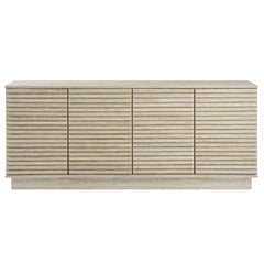 Sideboard with 4 Slatted Doors in Faux Travertine Laminate