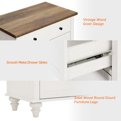 Sideboard with 8 Doors and 4 Drawers in White and Brown Solid and Manufactured Wood