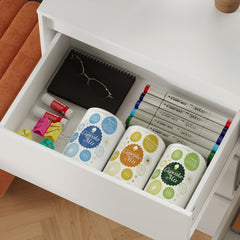 Sideboard with 9 Drawers, White Solid and Manufactured Wood