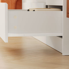Sideboard with 9 Drawers, White Solid and Manufactured Wood
