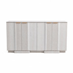 Sideboard with Fluted Double Doors in Grayish-White Manufactured Wood