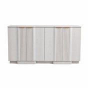 Sideboard with Fluted Double Doors in Grayish-White Manufactured Wood