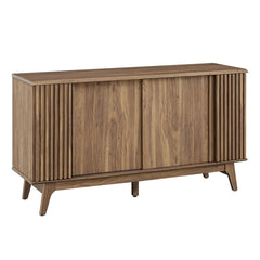 Sideboard with Sliding Doors in Walnut Manufactured Wood