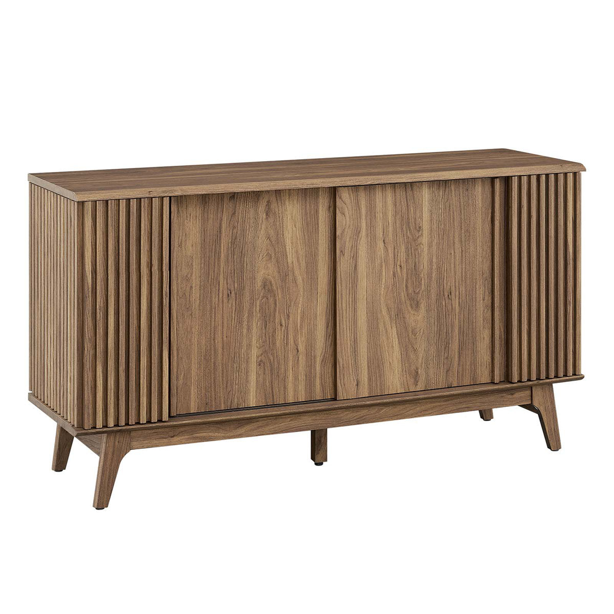 Sideboard with Sliding Doors in Walnut Manufactured Wood