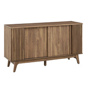 Sideboard with Sliding Doors in Walnut Manufactured Wood
