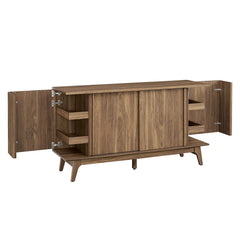 Sideboard with Sliding Doors in Walnut Manufactured Wood