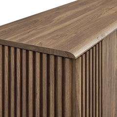 Sideboard with Sliding Doors in Walnut Manufactured Wood