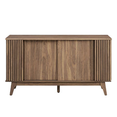 Sideboard with Sliding Doors in Walnut Manufactured Wood