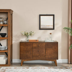 Sideboard with Three Drawers and Two Cabinet Doors in Walnut