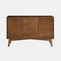Sideboard with Three Drawers and Two Cabinet Doors in Walnut