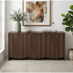 Sideboard with Three Scalloped Doors in Manufactured Wood