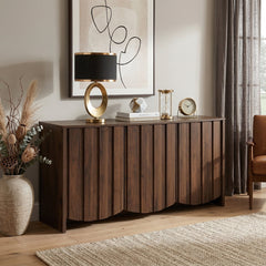 Sideboard with Three Scalloped Doors in Manufactured Wood