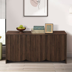 Sideboard with Three Scalloped Doors in Manufactured Wood