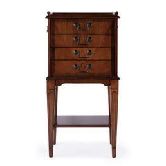 Silverware Chest, Rubberwood with 4 Felt-Lined Drawers, Light Brown