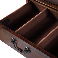 Silverware Chest, Rubberwood with 4 Felt-Lined Drawers, Light Brown