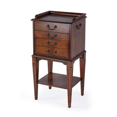 Silverware Chest, Rubberwood with 4 Felt-Lined Drawers, Light Brown