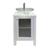 Single Bathroom Vanity, 20 Inch, White Plywood Base with Chrome Faucet