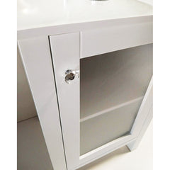 Single Bathroom Vanity, 20 Inch, White Plywood Base with Chrome Faucet