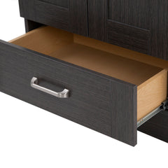 Single Bathroom Vanity, 24.5 in W, Milano Oak with White Polymarble Top