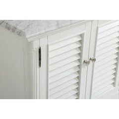 Single Bathroom Vanity, 30 Inch, White with Marble Top and Undermount Sink