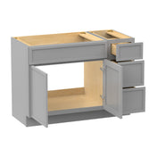 Single Bathroom Vanity Base, Freestanding, 45 In., Gray