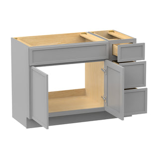 Single Bathroom Vanity Base, Freestanding, 45 In., Gray