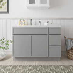 Single Bathroom Vanity Base, Freestanding, 45 In., Gray