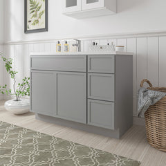 Single Bathroom Vanity Base, Freestanding, 45 In., Gray