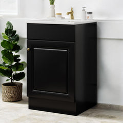 Single Bathroom Vanity with Sink, 20 in W, White Top