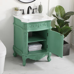 Single Bathroom Vanity with Undermount Sink, Brown Base and Ivory White Top