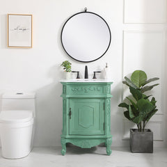 Single Bathroom Vanity with Undermount Sink, Brown Base and Ivory White Top