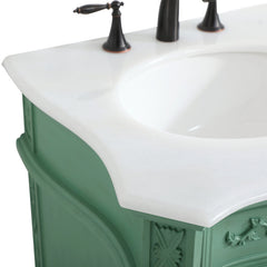 Single Bathroom Vanity with Undermount Sink, Brown Base and Ivory White Top