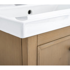 Single Bathroom Vanity with White Ceramic Sink and Fir Essence Base