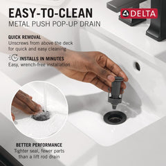 Single Handle Bathroom Faucet, Brass, Lumicoat Black Stainless