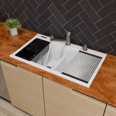 Single Handle Kitchen Faucet, Pull Out Spray, Deck Mount, Brushed Stainless Steel