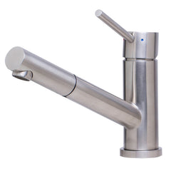 Single Handle Kitchen Faucet, Pull Out Spray, Deck Mount, Brushed Stainless Steel