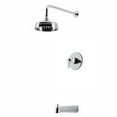 Single-Handle Tub and Shower Faucet with Pressure Balancing Valve in Polished Chrome