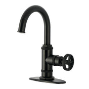 Single-Hole Bathroom Faucet, Ostro, Gooseneck Spout in Matte Black