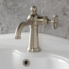 Single-Hole Bathroom Faucet, Ostro, with Push Pop-Up Drain in Brushed Nickel