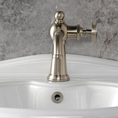 Single-Hole Bathroom Faucet, Ostro, with Push Pop-Up Drain in Brushed Nickel