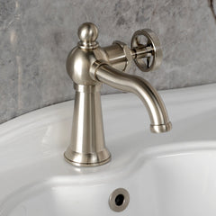 Single-Hole Bathroom Faucet, Ostro, with Push Pop-Up Drain in Brushed Nickel