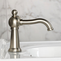 Single-Hole Bathroom Faucet, Ostro, with Push Pop-Up Drain in Brushed Nickel