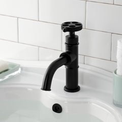 Single-Hole Bathroom Faucet, Webb, One-Handle with Push Pop-Up in Matte Black