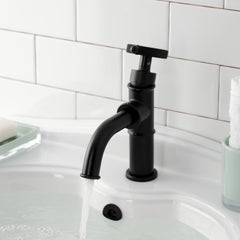 Single-Hole Bathroom Faucet, Webb, One-Handle with Push Pop-Up in Matte Black