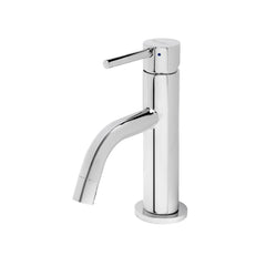 Single-Hole Lavatory Faucet with Pop-Up Drain in Polished Stainless Steel