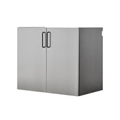 Single Storage Cabinet with Adjustable Shelves in Gray Manufactured Wood and Metal