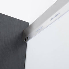 Single Storage Cabinet with Adjustable Shelves in Gray Manufactured Wood and Metal